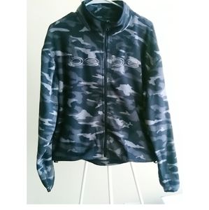 BEBE Womens Polar Fleece Jacket Black/camo Sz-M NWT